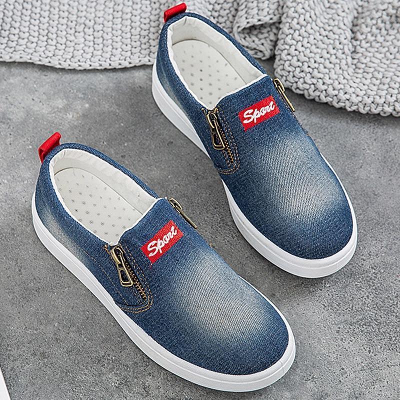 Tênis Casual Slip Denim - Preços ao Alcance
