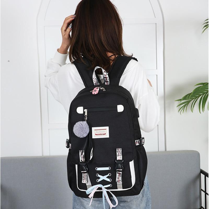 Mochila Feminina com Entrada USB e Trava Anti-Roubo - Preços ao Alcance